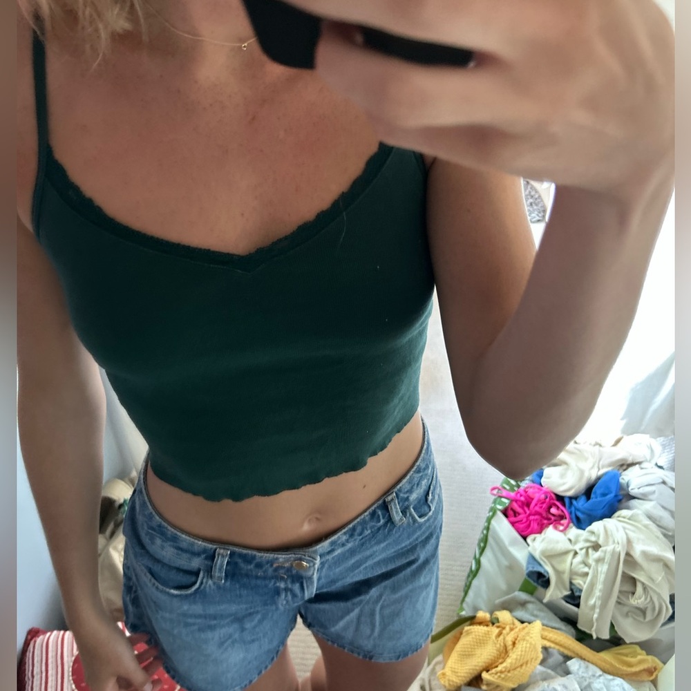 Brandy top with lace neck detail